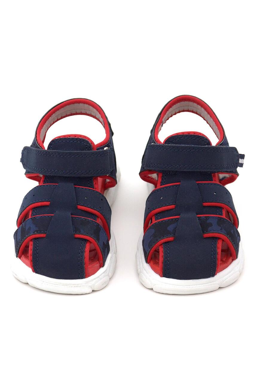 Rakerplus Lacivert Kırmızı Kamuflaj Desenli Çocuk Sandalet - 7