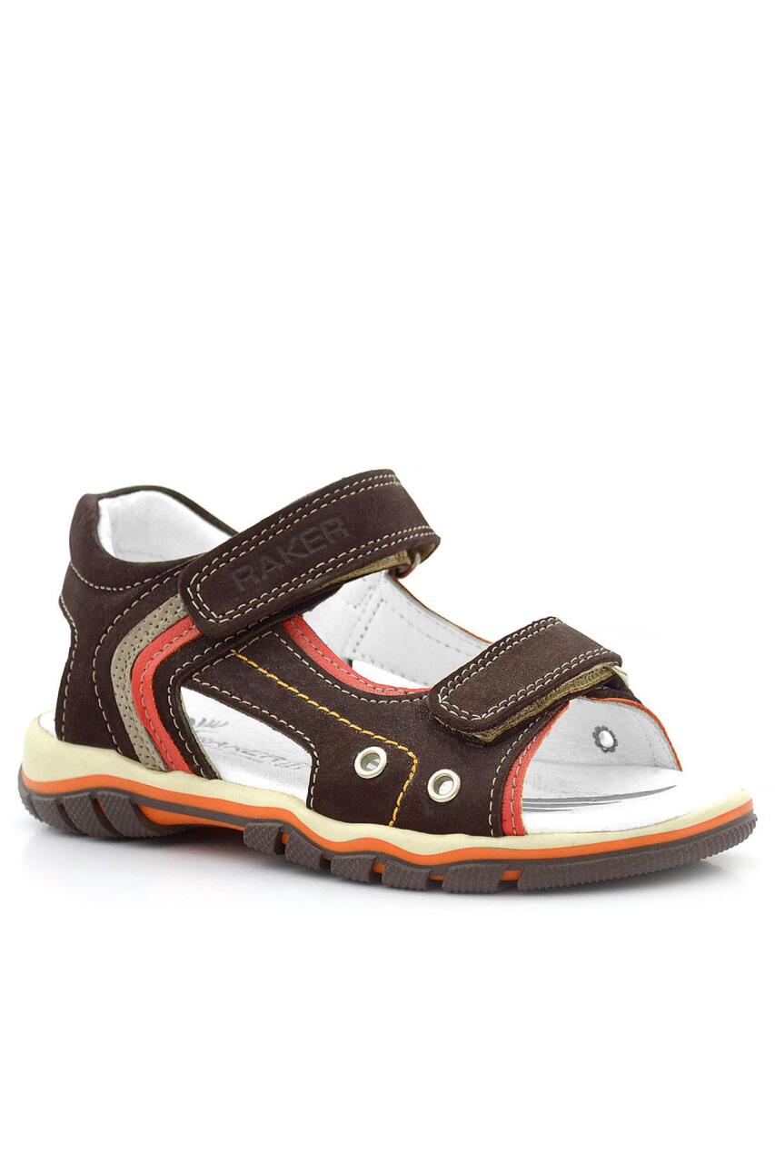 Rakerplus Hakiki Deri Kahverengi Cırtlı Erkek Çocuk Sandalet - 2