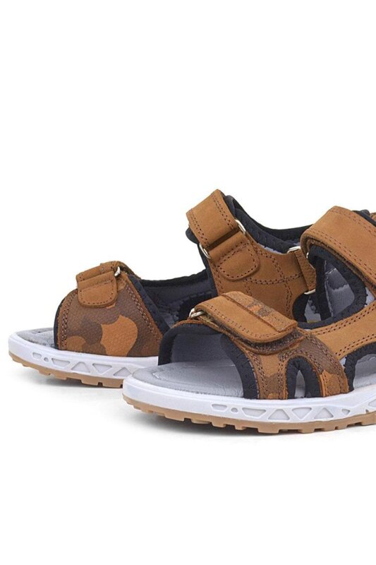 حذاء صندل للأطفال من الجلد الطبيعي باللون البني من راكر بلاس مع شريط فيلكرو - 6