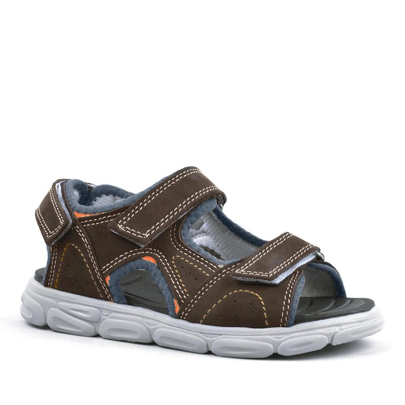 Rakerplus Genuine Leather Brown Velcro Kids Sandals - Rakerplus