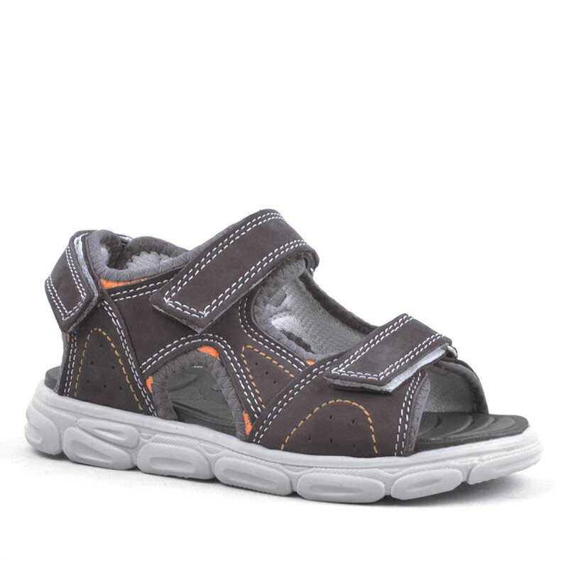 Rakerplus Genuine Leather Grey Velcro Kids Sandal - Rakerplus