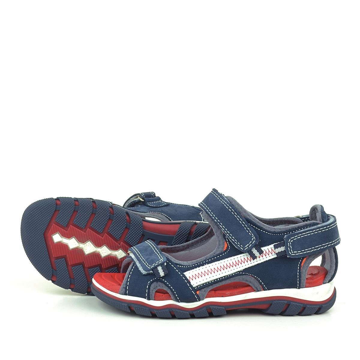 Rakerplus Hakiki Deri Lacivert Outdoor Erkek Çocuk Sandalet - 5