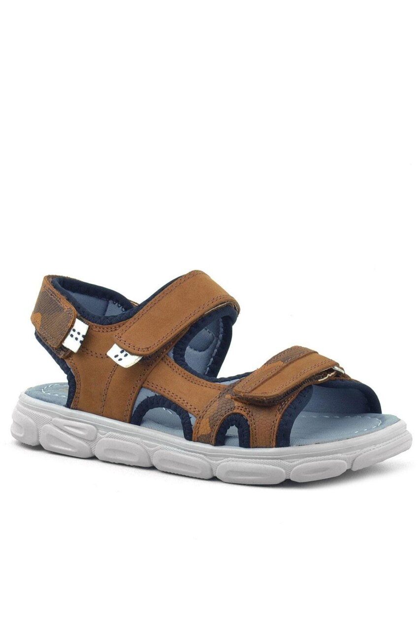 Rakerplus Wisps Genuine Leather Tan Camouflage Kids' Sandals - 1