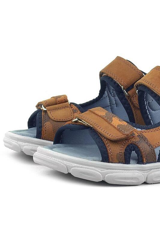 Rakerplus Wisps Genuine Leather Tan Camouflage Kids' Sandals - 6