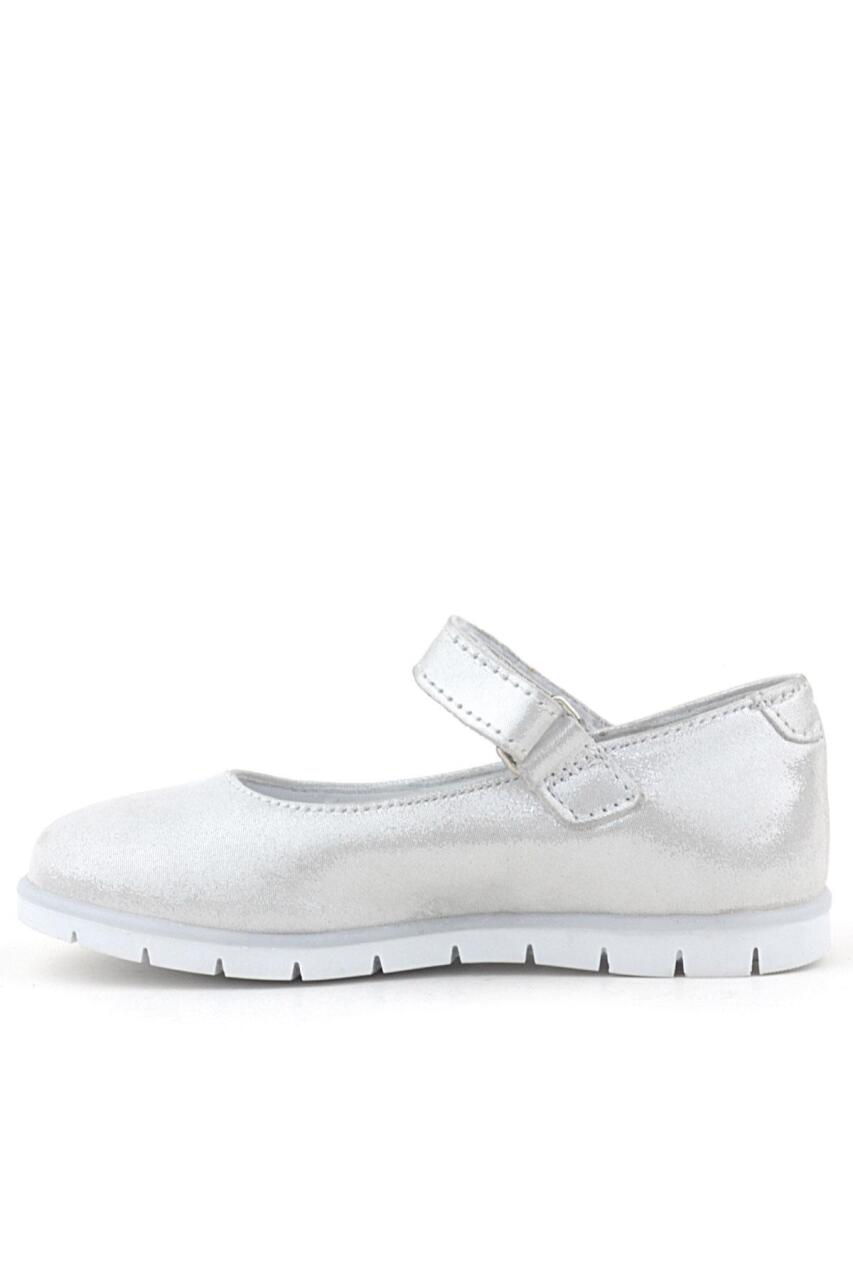 حذاء باليرينا للبنات من الجلد الطبيعي بنجمة فضية مع فيلكرو من راكر بلاس - 2