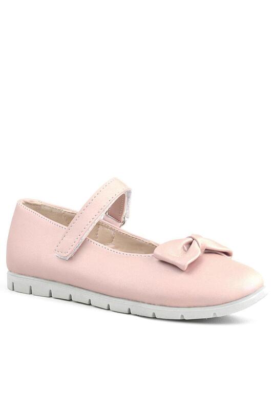 Rakerplus Powder Pink Bow Velcro Girls' Ballet Flats - Rakerplus
