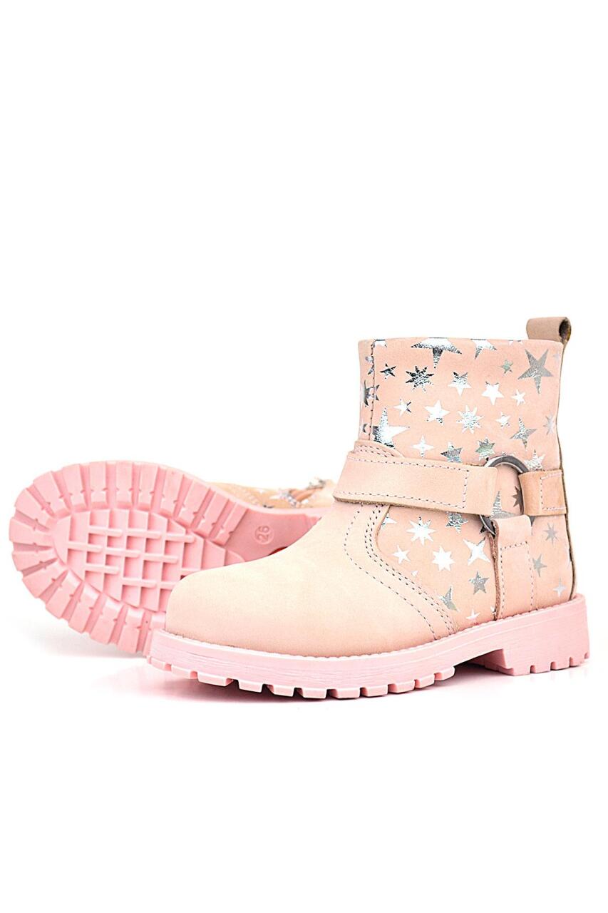 حذاء Rakerplus Chiron للفتيات من الجلد الطبيعي بنقشة نجمة بودرة وسحاب من الفرو - 4