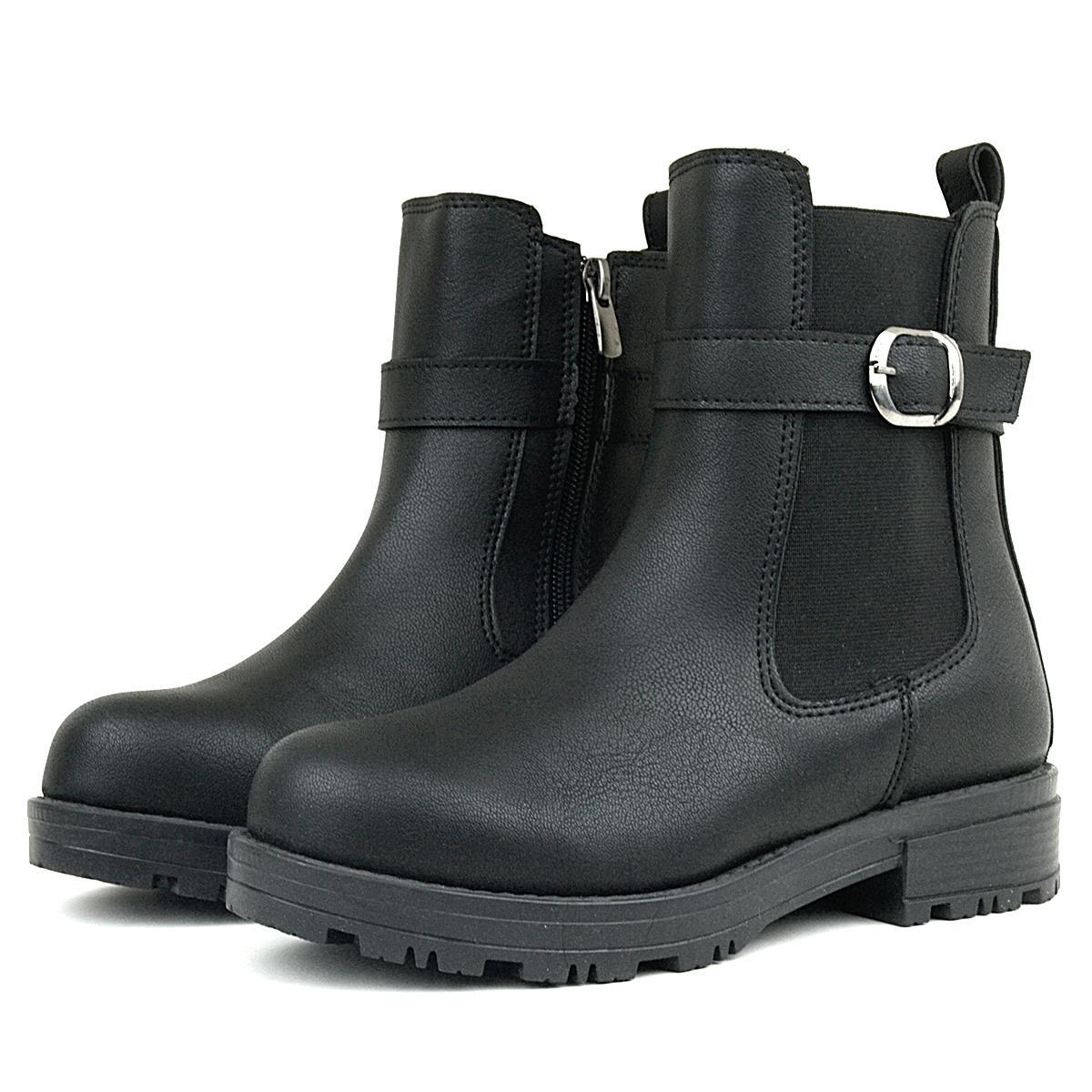 حذاء راكر بلاس أسود مطفي مطاطي للبنات - 5