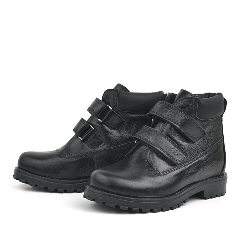 Rakerplus Neson Hakiki Deri Siyah Rugan Cırtlı Kız Çocuk Bot - 4