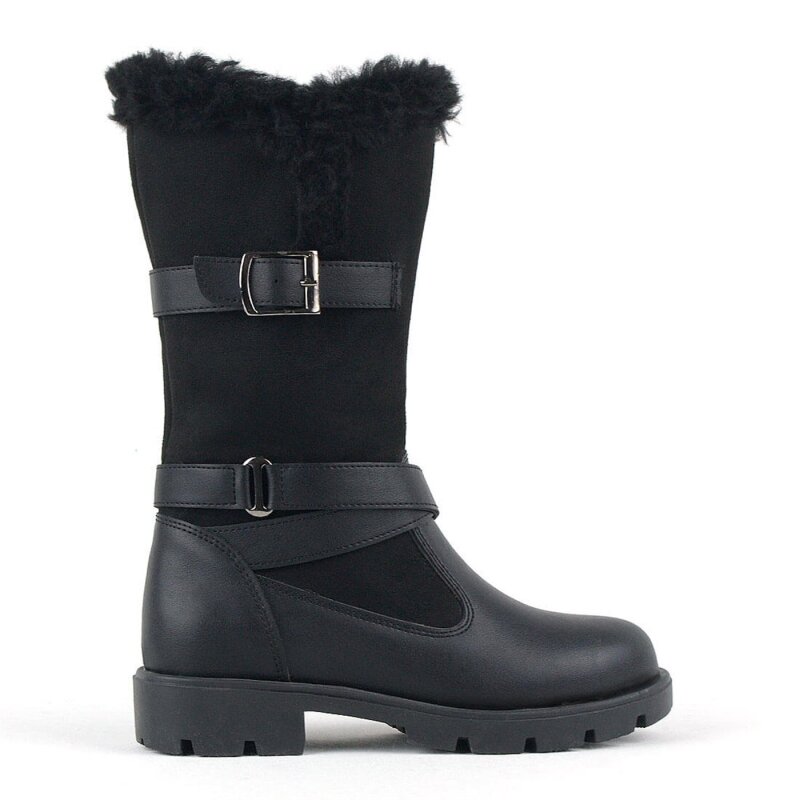 حذاء طويل أسود بسحاب للفتيات من راكر بلاس - 2