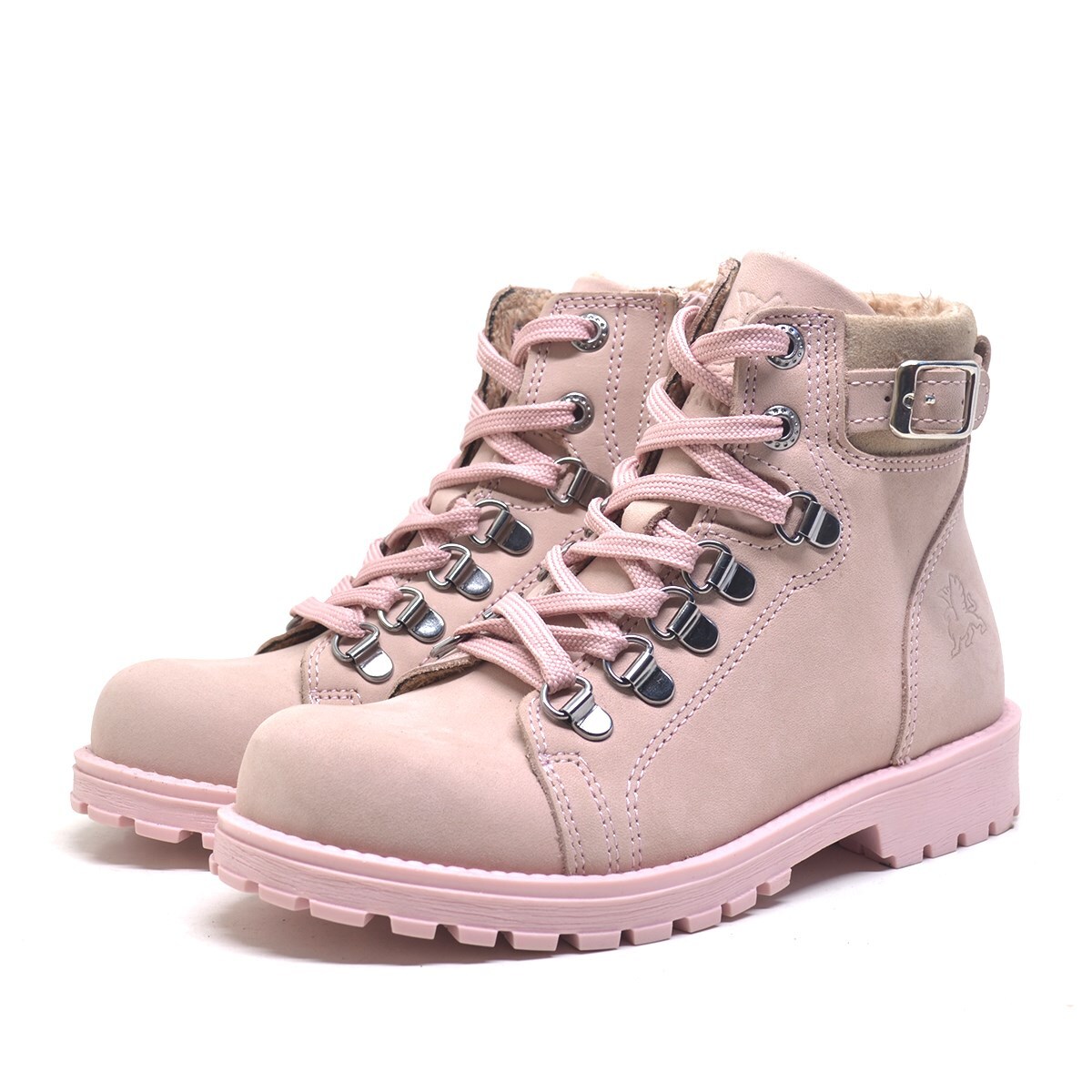 حذاء شتوي وردي بسحاب من الجلد الطبيعي للفتيات من راكر بلاس غريفون - 4