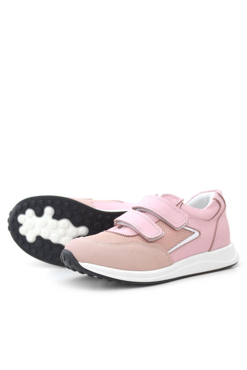 Hakiki Deri Pembe Cırt Cırtlı Kız Çocuk Günlük Spor Ayakkabı - 5