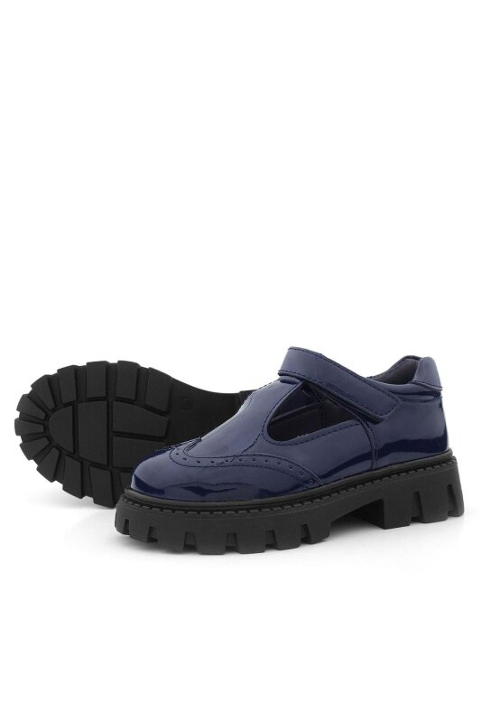 Rakerplus Lacivert Rugan Cırtlı Kız Çocuk Okul Ayakkabı - 6