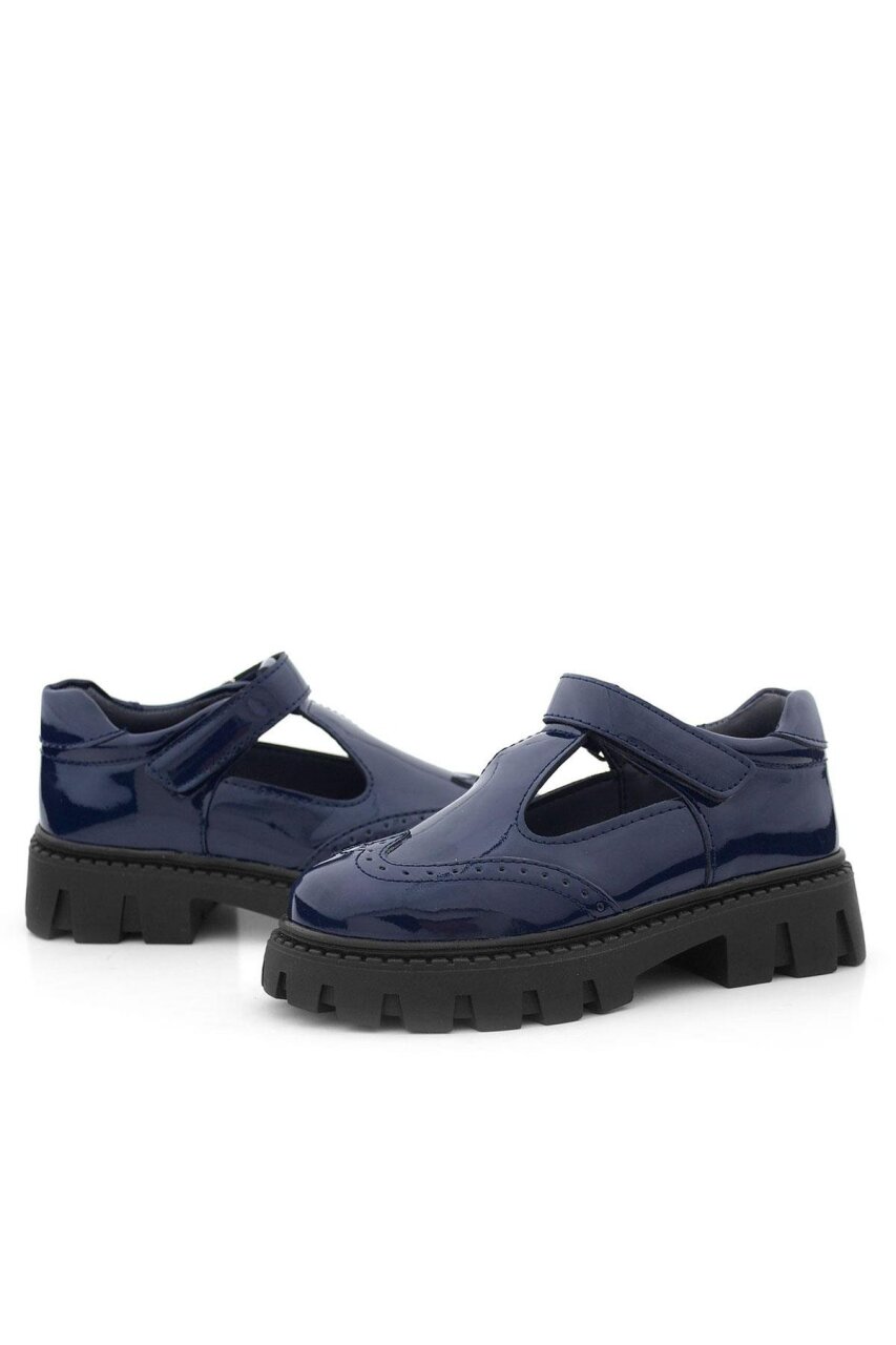 Rakerplus Lacivert Rugan Cırtlı Kız Çocuk Okul Ayakkabı - 7