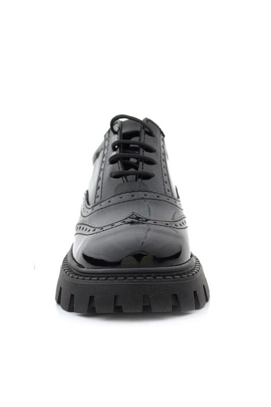 Rakerplus Siyah Rugan Bağcıklı Oxford Kız Çocuk Günlük Ayakkabı - 2