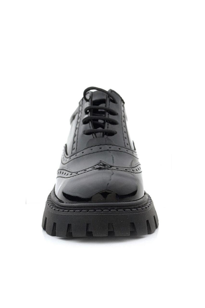 Rakerplus Siyah Rugan Bağcıklı Oxford Kız Çocuk Günlük Ayakkabı - 2