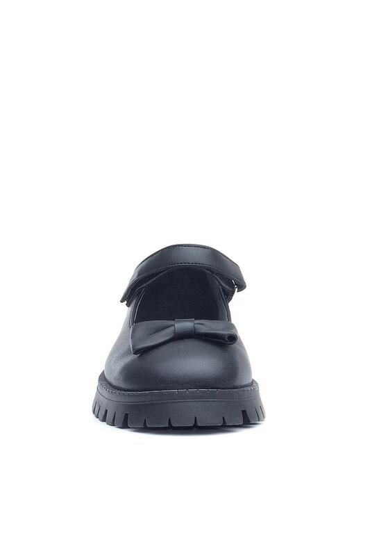 Rakerplus Siyah Mat Kalın Tabanlı Cırtlı Kız Çocuk Babet - 4