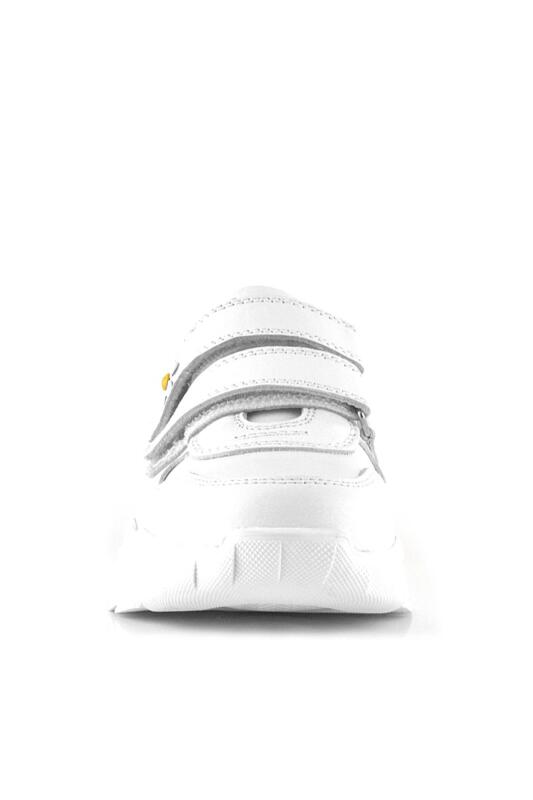 حذاء كاجوال من الجلد الطبيعي للبنات من راكر بلاس، مزين بنقشة زهور الأقحوان البيضاء - 2