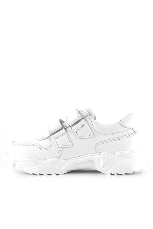 حذاء كاجوال من الجلد الطبيعي للبنات من راكر بلاس، مزين بنقشة زهور الأقحوان البيضاء - 3