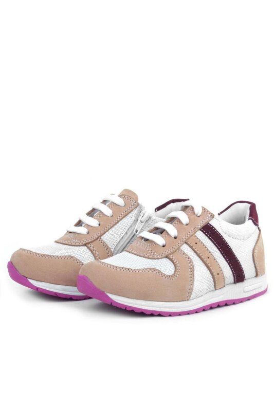 Rakerplus Hakiki Deri Pembe Fuşya Tabanlı Kız Çocuk Günlük Spor Ayakkabı - 5