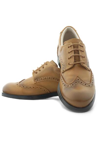 حذاء كلاسيكي للأولاد من الجلد الطبيعي من راكر بلاس تيتان بلون بني فاتح - 9