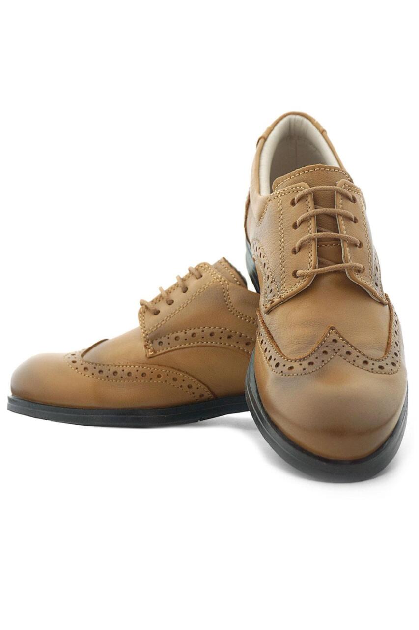 حذاء كلاسيكي للأولاد من الجلد الطبيعي من راكر بلاس تيتان بلون بني فاتح - 9