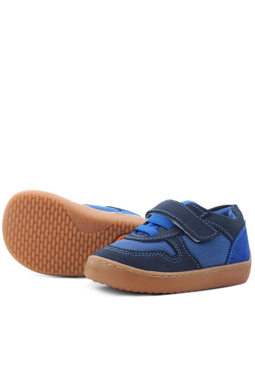 حذاء رياضي للأطفال من راكر بلس بوب مصنوع من الجلد الطبيعي باللون الأزرق الداكن مزود بشريط فيلكرو مطاطي - 7