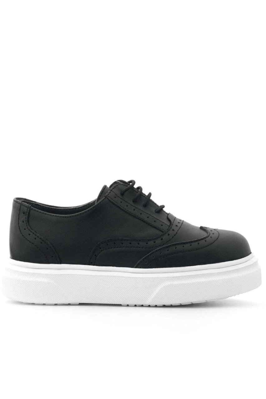 حذاء أوكسفورد كلاسيكي للأطفال من راكر بلس مصنوع من الجلد الطبيعي باللون الأسود ونعل خفيف - 3