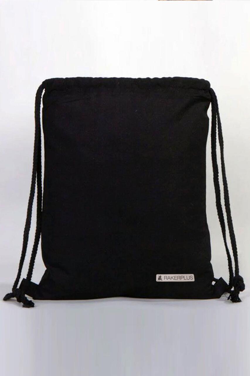 Rakerplus Siyah 35x40 cm Unisex Ham Bez Büzgülü Sırt Ayakkabı Çantası - 2