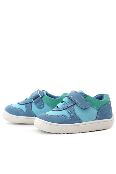 حذاء رياضي للأطفال من راكر بلس بوب مصنوع من الجلد الطبيعي باللون الأزرق والأخضر مزود بشريط فيلكرو مطاطي - 6