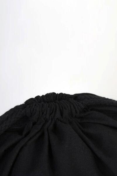 Rakerplus Siyah 35x40 cm Unisex Ham Bez Büzgülü Sırt Ayakkabı Çantası - 5