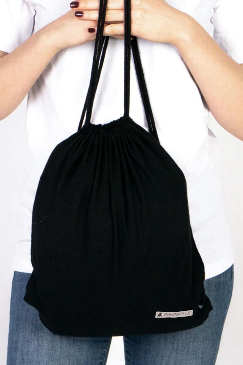 Rakerplus Siyah 35x40 cm Unisex Ham Bez Büzgülü Sırt Ayakkabı Çantası - 8