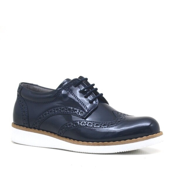 حذاء سهرة للأولاد من راكر بلاس هيدرا مصنوع من الجلد اللامع ونعل أبيض مرتفع - Rakerplus