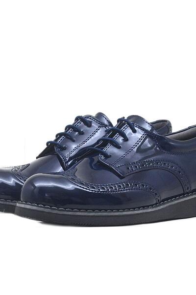 حذاء رياضي يومي من الجلد اللامع باللون الأزرق الداكن للأولاد من راكر بلاس للمدارس الابتدائية - 6