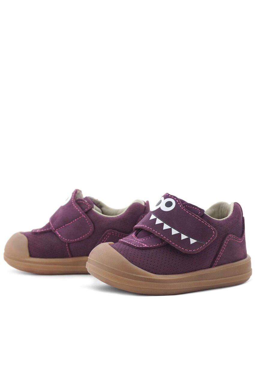 حذاء أطفال راكر بلاس دينو من الجلد الطبيعي باللون البني الأرجواني عالي الرقبة - 6