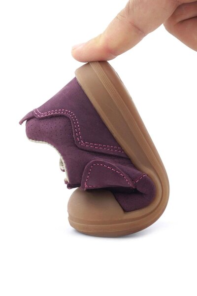 حذاء أطفال راكر بلاس دينو من الجلد الطبيعي باللون البني الأرجواني عالي الرقبة - 9