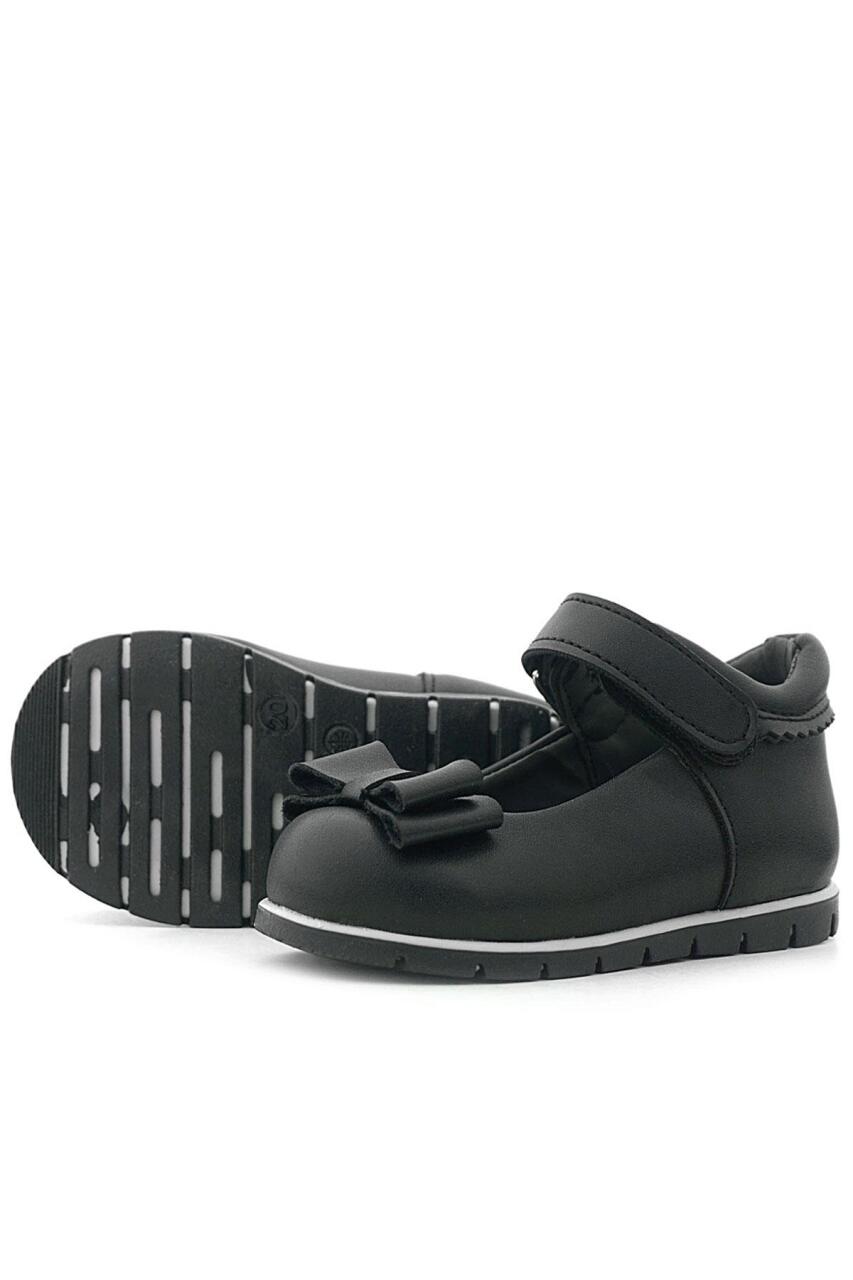 Rakerplus Siyah Mat Fiyonklu Kız Bebek Babet Ayakkabı - 7