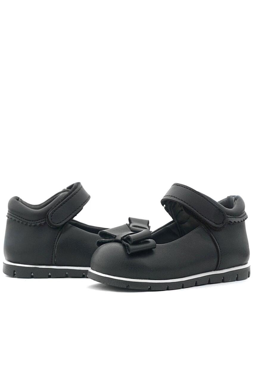 Rakerplus Siyah Mat Fiyonklu Kız Bebek Babet Ayakkabı - 8