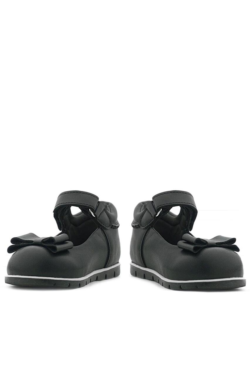 Rakerplus Siyah Mat Fiyonklu Kız Bebek Babet Ayakkabı - 9