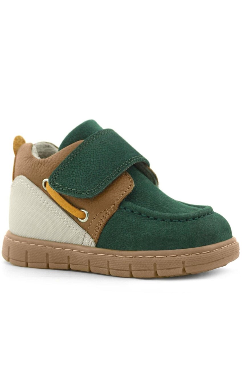 Rakerplus Hakiki Deri Yeşil Taba Cırt Cırtlı Bebek Bot - 2