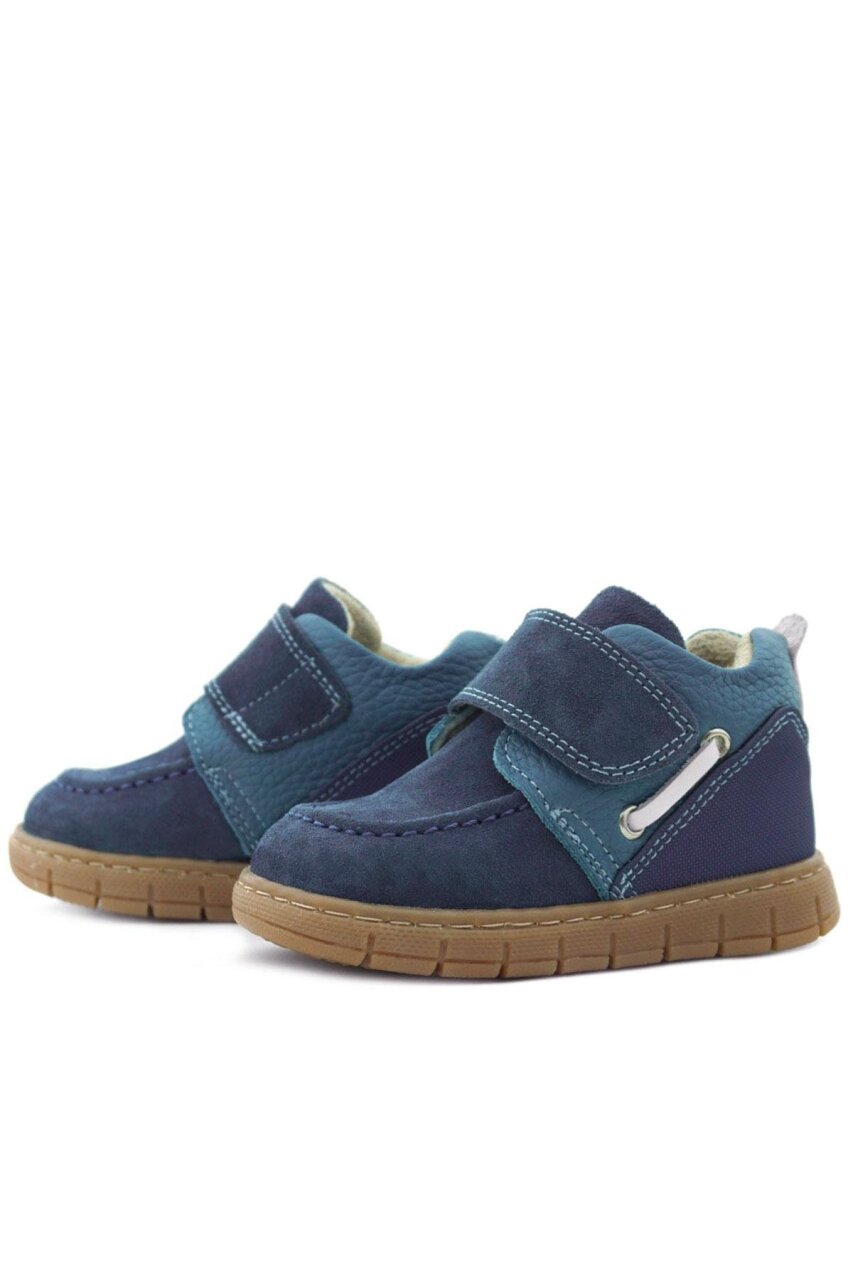 Rakerplus Genuine Leather Blue Velcro Baby Boots - 6