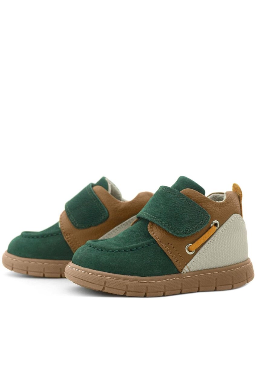 Rakerplus Hakiki Deri Yeşil Taba Cırt Cırtlı Bebek Bot - 6