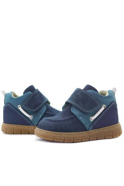 Rakerplus Genuine Leather Blue Velcro Baby Boots - 8