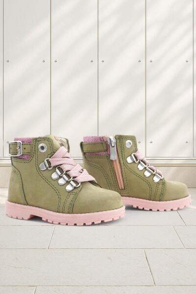 Rakerplus Griffon Genuine Leather Green Glitter Zippered Winter Baby Girl Boots - Rakerplus