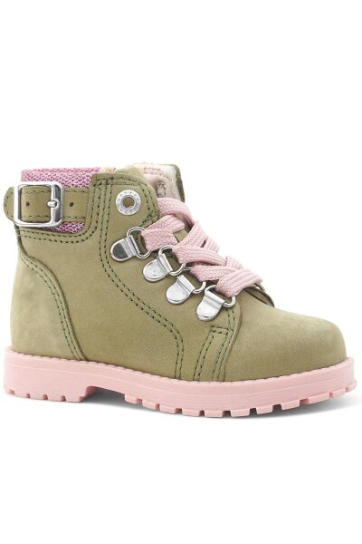 Rakerplus Griffon Hakiki Deri Yeşil Simli Fermuarlı Kışlık Kız Bebek Bot - 2