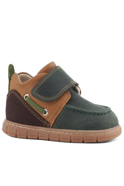 Rakerplus Genuine Leather Green Brown Velcro Baby Boots - Rakerplus