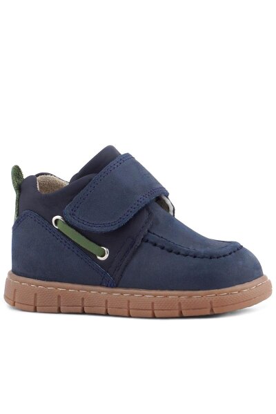Rakerplus Genuine Leather Navy Blue and Green Velcro Baby Boots - Rakerplus