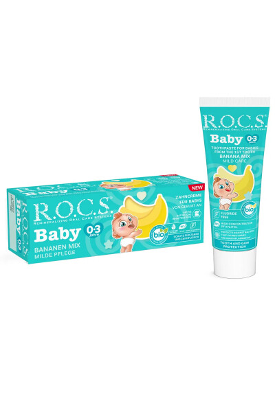 R.O.C.S. Baby Diş Macunu Muz Püresi Tadında 0-3 Yaş 45 Gr - R.O.C.S.