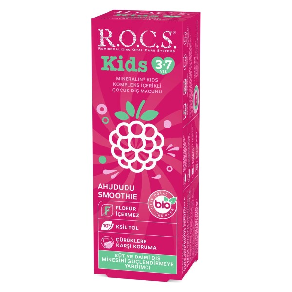 R.O.C.S. Kids Ahududu Smoothie Tadında Florürsüz Diş Macunu 45 Gr - R.O.C.S.