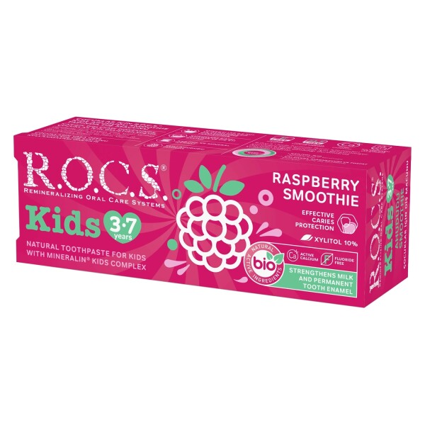 R.O.C.S. Kids Ahududu Smoothie Tadında Florürsüz Diş Macunu 45 Gr - 2
